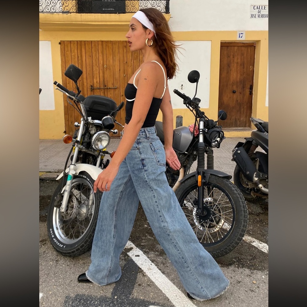 Eivissa High Rise Baggy Jean Faded Denim